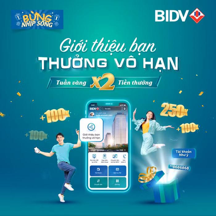 Giới thiệu bạn - thưởng vô hạn với&nbsp;BIDV SmartBanking -0