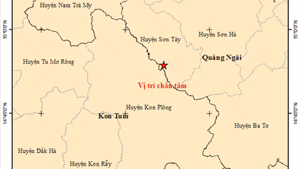 Lại thêm tỉnh Quảng Ngãi xuất hiện động đất