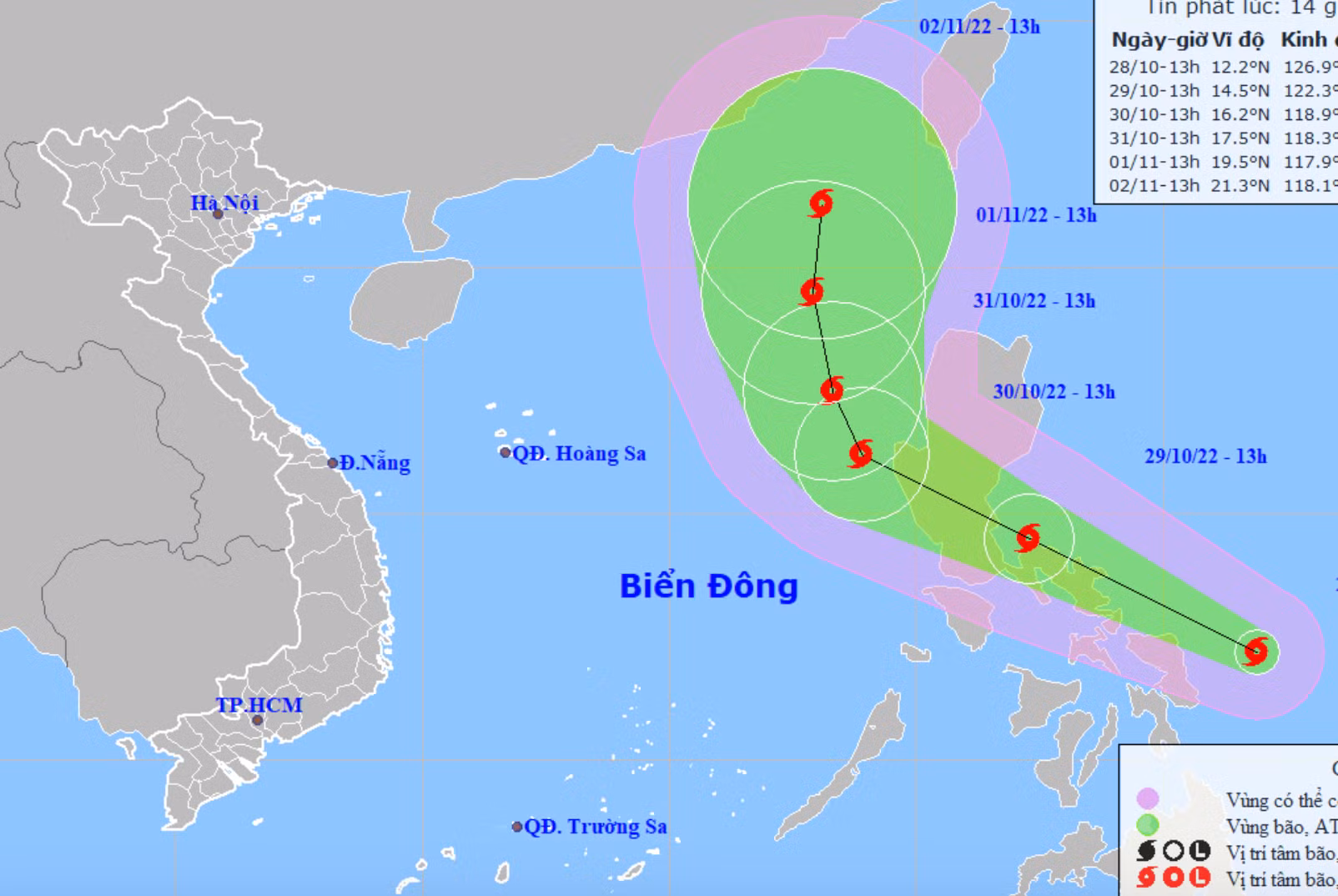 Bão Nalgae đang mạnh lên, tiến gần Biển Đông -0