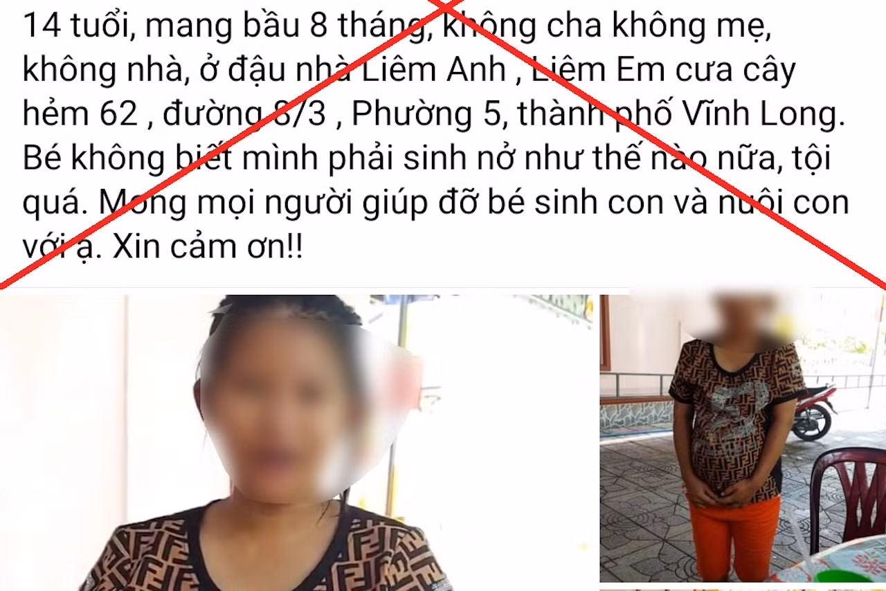 Xác minh thông tin bé gái 14 tuổi có bầu 8 tháng được người dân cưu mang ở Vĩnh Long -0