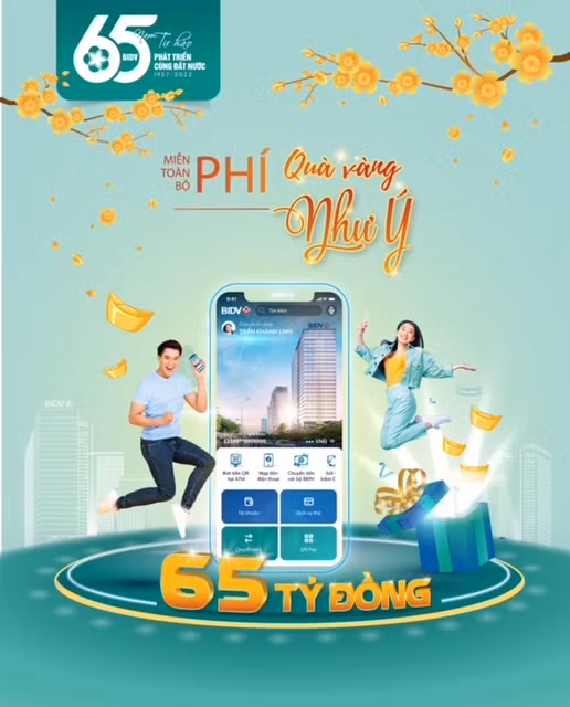 Hưởng ứng Chiến lược Chuyển đổi số quốc gia, BIDV miễn toàn bộ phí trên kênh số, tri ân khách hàng nhân kỷ niệm 65 năm thành lập -0