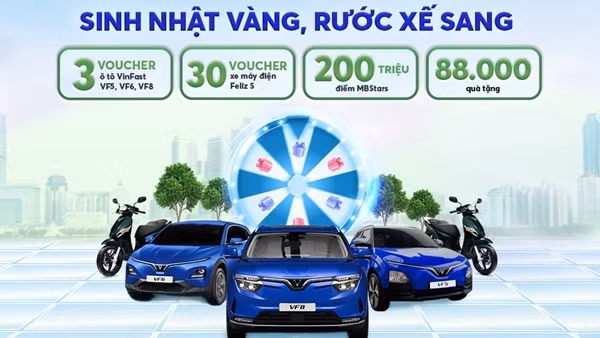MB triển khai chương trình gửi tiền “Sinh nhật vàng – Rước xế sang”, trị giá đến 12 tỷ đồng