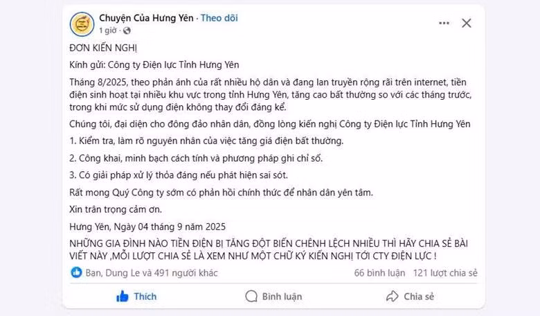 EVNNPC cảnh báo về việc lan truyền thông tin “copy” kiến nghị liên quan đến tiền điện tháng 8 -0