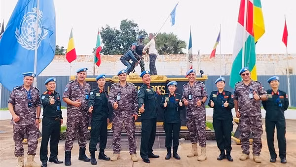 Sĩ quan Công an gìn giữ hoà bình tổ chức Lễ kỷ niệm&nbsp;kỷ niệm 80 năm Quốc khánh 2/9