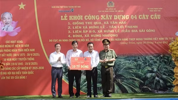 Cục An ninh chính trị nội bộ phối hợp ngân hàng xây dựng 4 cầu nông thôn