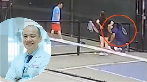 Nghẹt thở giây phút nam bác sĩ cứu người đàn ông ngưng tim trên sân pickleball