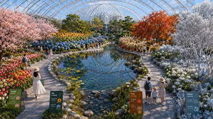 Vườn hoa nhà kính quy mô kỷ lục cho cư dân Vinhomes Sài Gòn Park