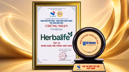 Herbalife Việt Nam xếp hạng Top 10 Nhãn hiệu nổi tiếng Việt Nam năm 2026