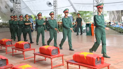 Lễ viếng, truy điệu và an táng hài cốt liệt sĩ tại Công viên Lê Thị Riêng