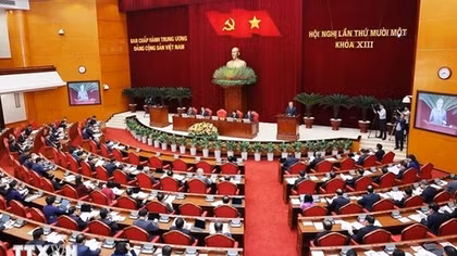 Thông cáo báo chí về ngày làm việc thứ hai của Hội nghị Trung ương 11 khóa XIII