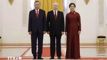 Tổng thống Nga Vladimir Putin chủ trì Lễ đón Tổng Bí thư, Chủ tịch nước Tô Lâm và Phu nhân
