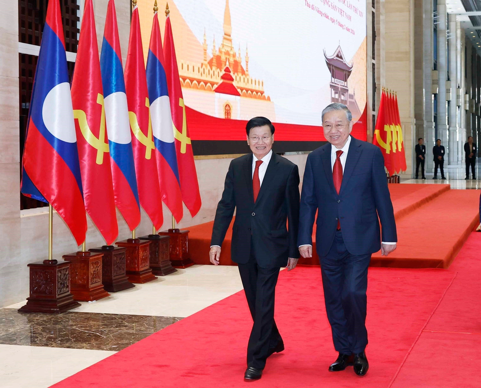 Tổng Bí thư Tô Lâm và Tổng Bí thư, Chủ tịch nước Lào chủ trì Hội nghị thông báo kết quả Đại hội XIV của Đảng Cộng sản Việt Nam -0