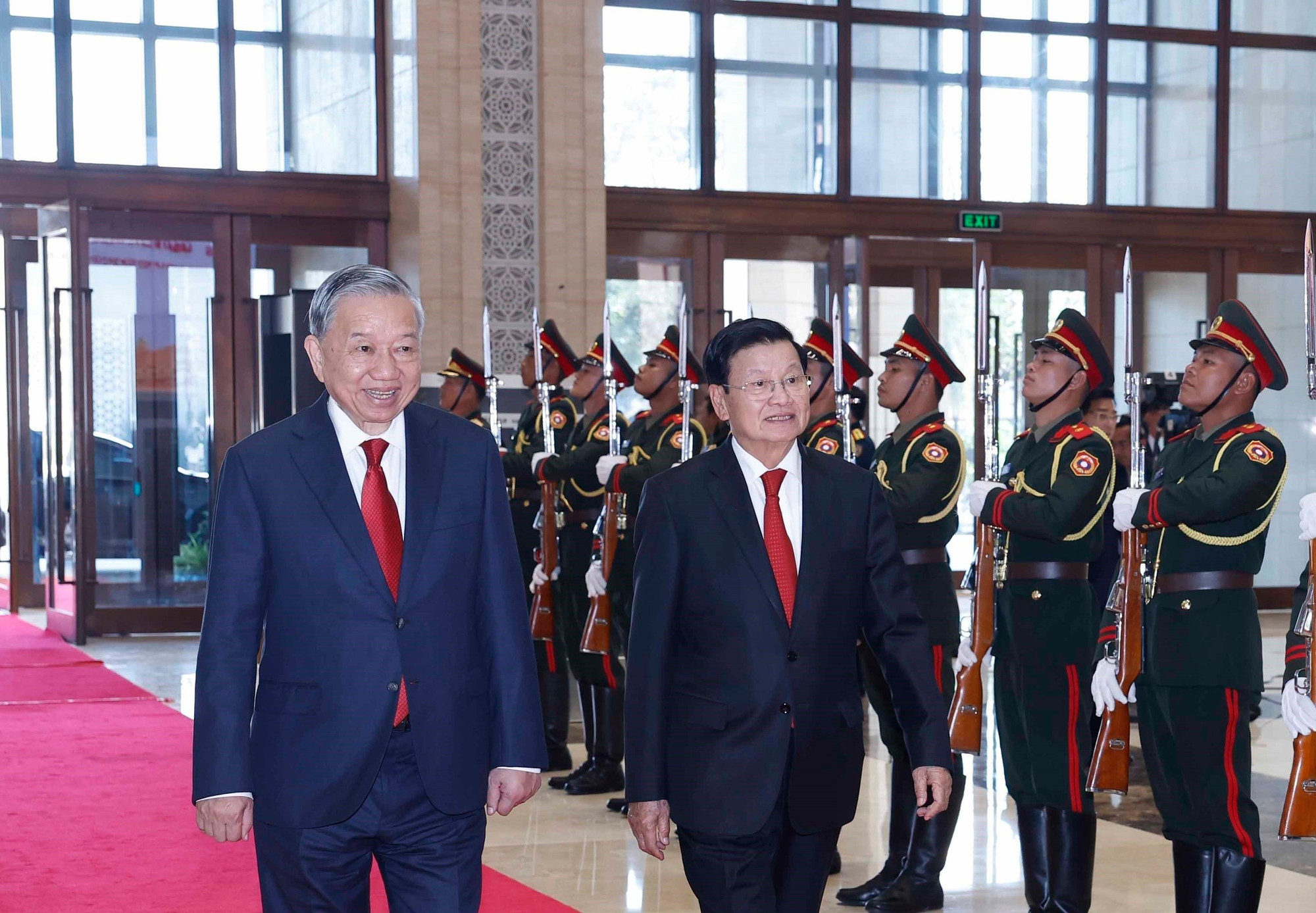 Tổng Bí thư Tô Lâm và Tổng Bí thư, Chủ tịch nước Lào chủ trì Hội nghị thông báo kết quả Đại hội XIV của Đảng Cộng sản Việt Nam -0