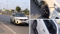 Ô tô “điên” tông liên hoàn 4 người rồi bỏ chạy ở Long Biên