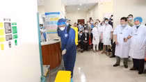 Bệnh viện Trung ương Huế diễn tập quy mô lớn phòng, chống dịch bệnh do virus Corona 