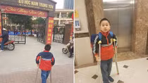 Ngày đầu trở lại trường của học sinh vụ gãy chân ở Trường Nam Trung Yên