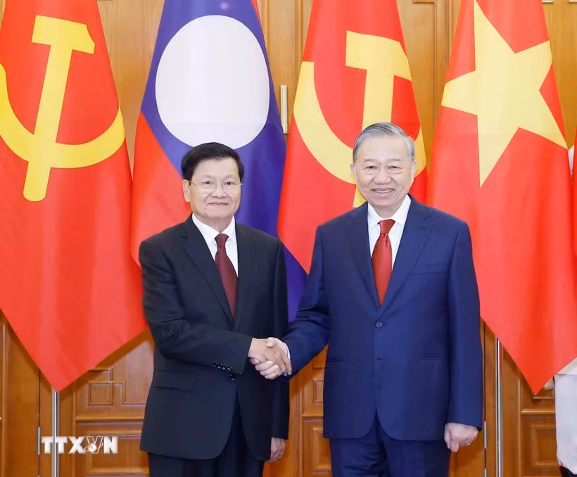 Tổng Bí thư Tô Lâm hội đàm với Tổng Bí thư, Chủ tịch nước Lào Thongloun Sisoulith -0