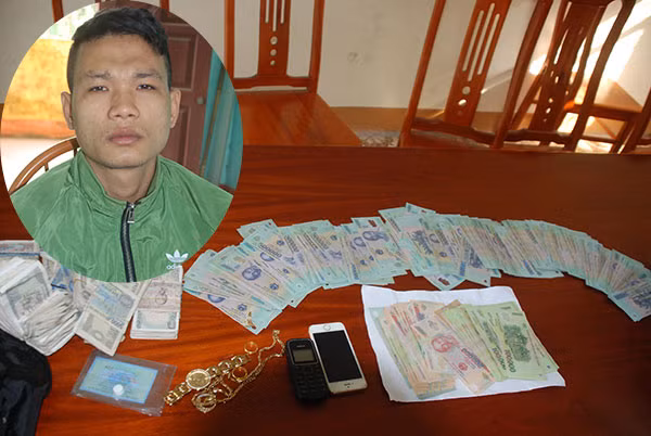 Đối tượng và tang vật vụ án.