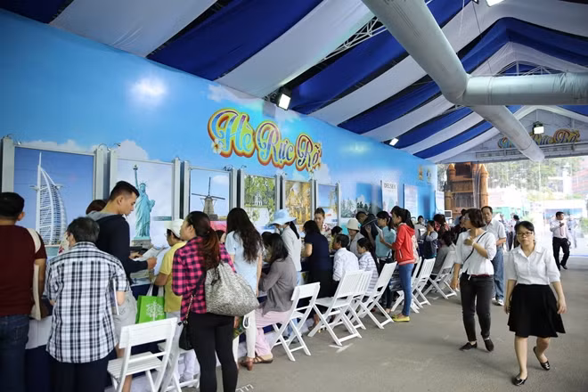 Một gian hàng tại Ngày hội du lịch TP Hồ Chí Minh 2018.