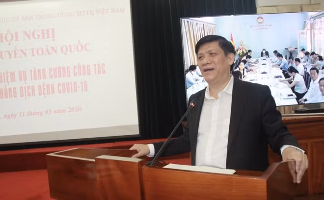 Thứ trưởng Nguyễn Thanh Long phát biểu tại Hội nghị trực tuyến về phòng chống dịch COVID-19 trong hệ thống MTTQ và các tổ chức thành viên.
