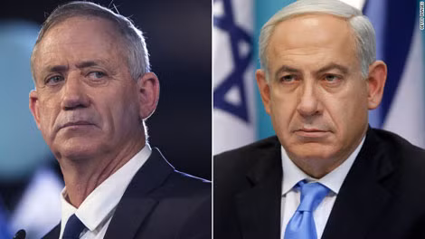 Ông Benny Gantz và Thủ tướng Benjamin Netanyahu.