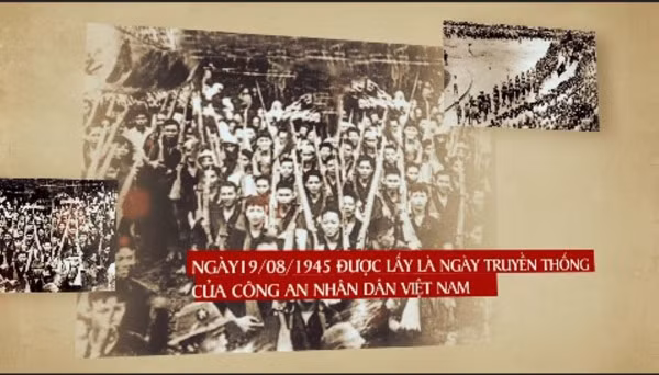 Hình ảnh trong phim “Công an Việt Nam vững vàng trên mọi trận thế”.