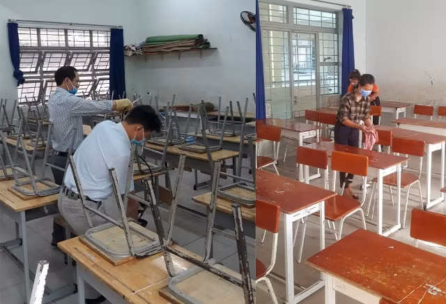 Các trường phổ thông tại TP Hồ Chí Minh đều vệ sinh, sát khuẩn phòng học phòng chống dịch, sẵn sàng đón học sinh trở lại học tập.