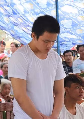 Bị cáo Vương tại phiên tòa.