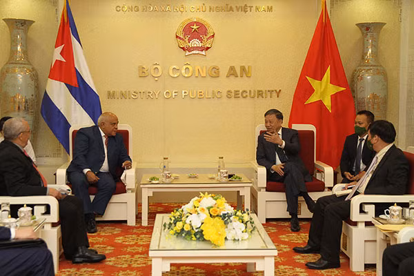 Bộ trưởng Tô Lâm phát biểu tại buổi tiếp.