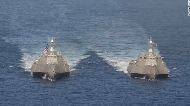 Hai tàu chiến ven biển của Mỹ (US Navy, CNN)