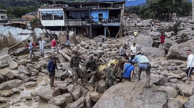 Hình ảnh Colombia tan hoang do lũ bùn hoành hành. Ảnh Getty Images