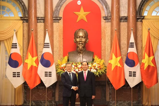 Chủ tịch nước Trần Đại Quang và Tổng thống Hàn Quốc Moon Jae-in