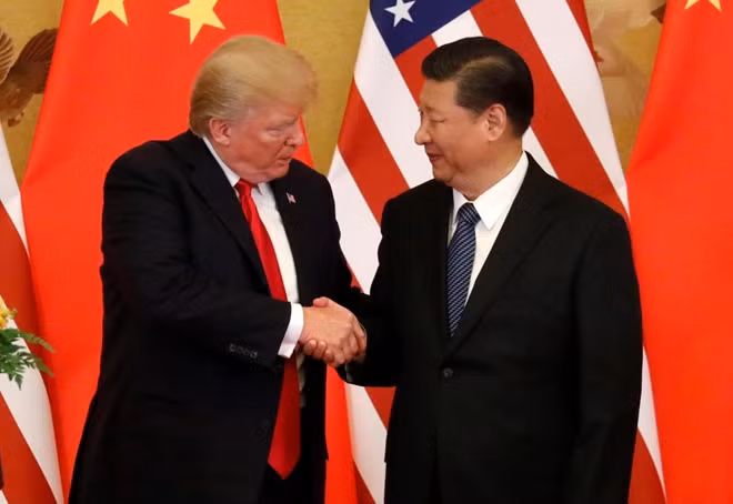Tổng thống Mỹ Donald Trump và Chủ tịch Trung Quốc Tập Cận Bình. Ảnh Reuters