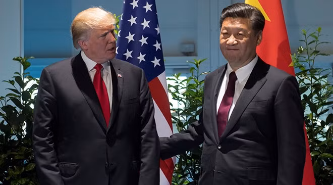 Tổng thống Mỹ Donald Trump và Chủ tịch Trung Quốc Tập Cận Bình. Ảnh Reuters