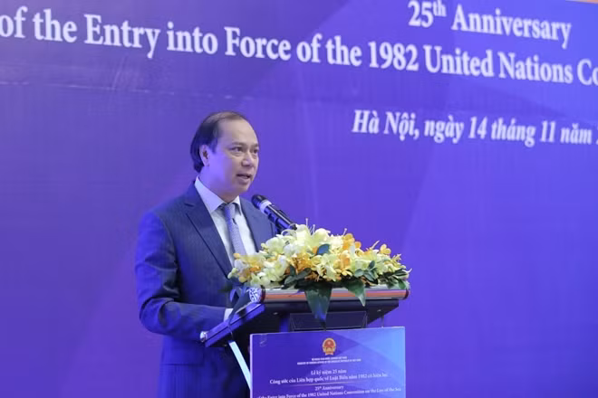 Thứ trưởng Ngoại giao Nguyễn Quốc Dũng phát biểu tại Lễ kỷ niệm.
