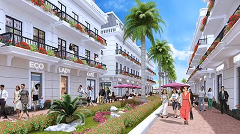 Một căn shophouse tại Vincom Shophouse sở hữu mặt tiền từ 5,5 – 10,6m.