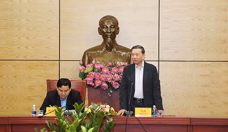 Bộ trưởng Tô Lâm phát biểu tại buổi làm việc