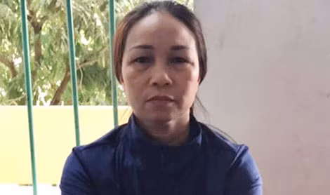 Đối tượng Trần Thị Oanh tại cơ quan điều tra.