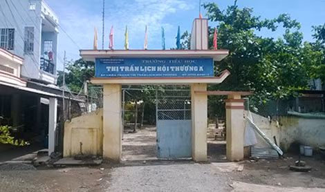 Trường Tiểu học thị trấn Lịch Hội Thượng A, nơi ông Thắng làm Hiệu trưởng.