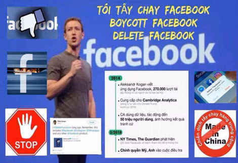 Phong trào tẩy chay Facebook sau scandal Facebook làm lộ thông tin khách hàng.