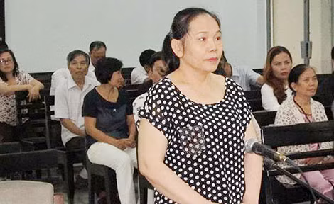 Bị cáo Trương Thị Thúy Kiều tại phiên xử sơ thẩm.