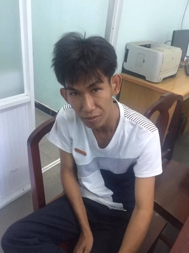 Đối tượng Hậu tại cơ quan Công an.