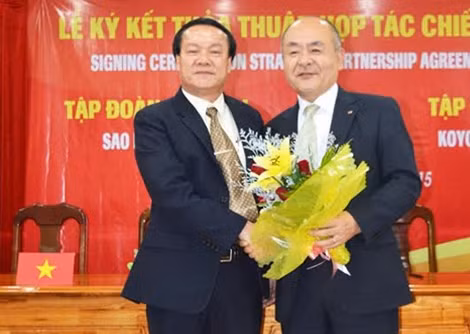 Ông Lê Thanh Thuấn - Chủ tịch HĐQT Tập đoàn Sao Mai với Lãnh đạo Kyo Corp (Nhật Bản).