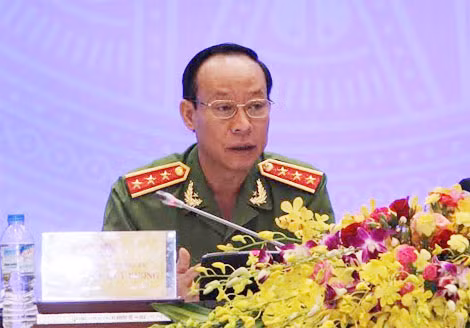 Thượng tướng Lê Quý Vương, Thứ trưởng Bộ Công an phát biểu tại buổi họp báo. Thượng tướng Lê Quý Vương, Thứ trưởng Bộ Công an phát biểu tại buổi họp báo.