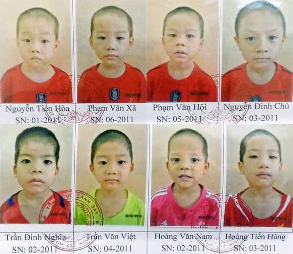 8 bé trai nạn nhân bị mua bán được Cục CSHS tìm cha, mẹ, người thân.