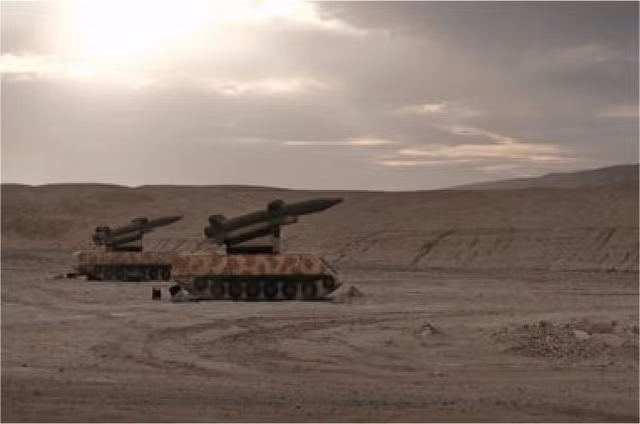 Mô hình tên lửa do Israel triển khai để diễn tập phá hủy. Ảnh: Twitter
