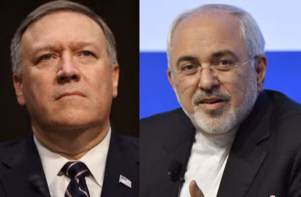 Ngoại trưởng Mỹ Mike Pompeo và Ngoại trưởng Iran Zavad Zarif. Ảnh: ITN