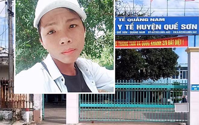 Thuận (ảnh nhỏ) và Trung tâm Y tế huyện Quế Sơn, nơi xảy ra vụ án mạng.