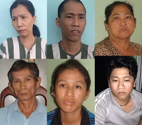 Các đối tượng trong đường dây mua bán trái phép ma túy do Lan cầm đầu.