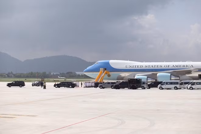 Đội tiêu binh đã được triển khai đón Tổng thống Mỹ Donald Trump